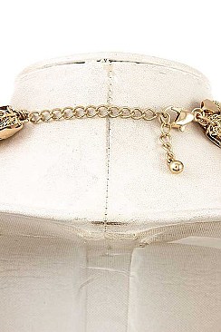 BRAIDED MESH CHAIN COLLAR NECKLACE SET