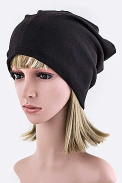 Trendy Open Top Convertible Jersey Knit Beanie