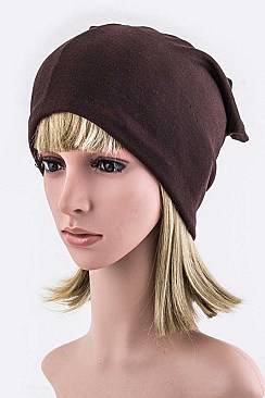 Trendy Open Top Convertible Jersey Knit Beanie