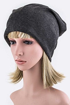 Trendy Open Top Convertible Jersey Knit Beanie