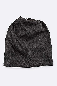 Trendy Open Top Convertible Jersey Knit Beanie