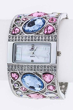 Fashionable Crystal Bangle Watch LA-BG433L50