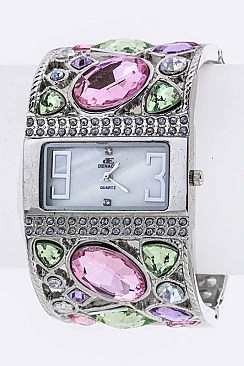 Fashionable Crystal Bangle Watch LA-BG433L50