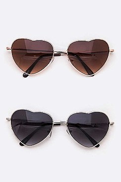 Pack of 12 Heart Shape Iconic Sunglasses Set