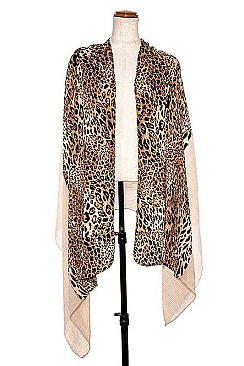 OBLONG PLEATED ANIMAL PRINT SCARF