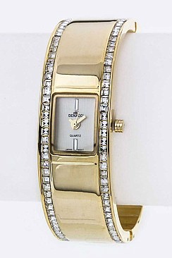 Stylish Crystal Lined Bangle Watch LA-BG1152L49