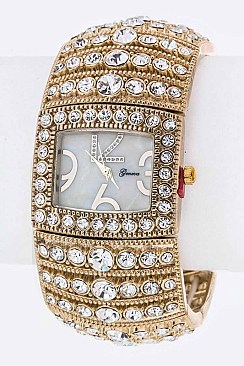 Fashionable Crystal Stretch Bracelet Watch LA-1761