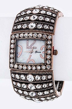 Fashionable Crystal Stretch Bracelet Watch LA-1761