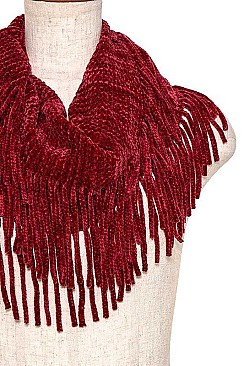 FRINGED TUBE INFINITY SCARF