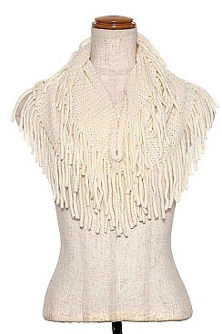 FRINGED TUBE INFINITY SCARF