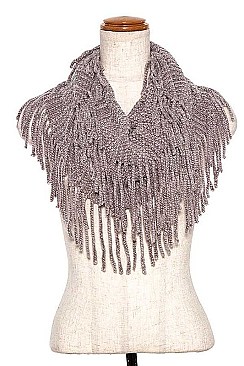 FRINGED TUBE INFINITY SCARF