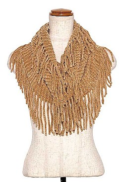 FRINGED TUBE INFINITY SCARF