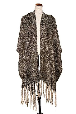 OBLONG TWO TONE FRINGED SCARF