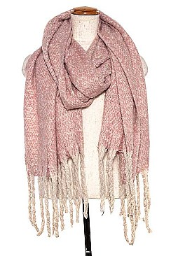 OBLONG TWO TONE FRINGED SCARF