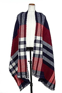 PLAID PRINTED BLANKET SCARF