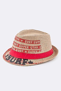 Super Star Printed Fashion Straw Fedora LABBH1123