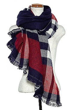 PLAID PRINTED BLANKET SCARF