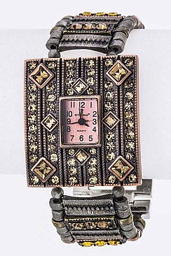 Stylish Iconic Crystal Bracelet Watch LA-OB1219L16