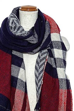 PLAID PRINTED BLANKET SCARF