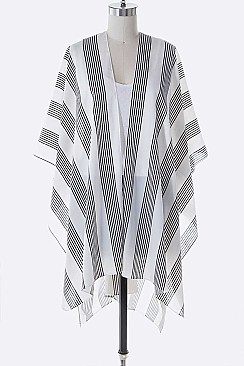 Stripe Printed Light Weight Kimono