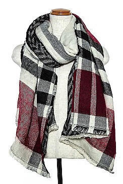 PLAID PRINTED BLANKET SCARF