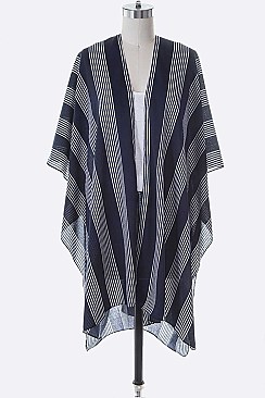 Stripe Printed Light Weight Kimono