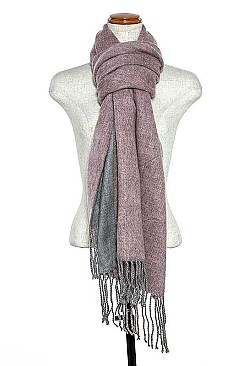 OBLONG FRINGE TWO TONE SCARF
