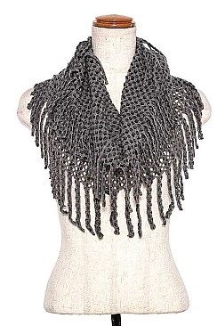 TUBE TWO TONE FRINGE INFINITY SCARF