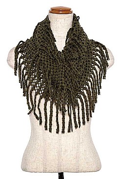 TUBE TWO TONE FRINGE INFINITY SCARF