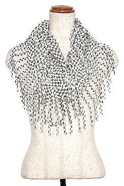 TUBE TWO TONE FRINGE INFINITY SCARF