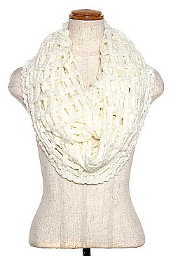 OPEN KNIT SQUARE INFINITY SCARF