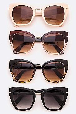 Pack of 12 Mix Tone Cat Eye Sunglasses