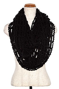 OPEN KNIT SQUARE INFINITY SCARF