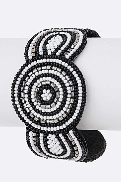 Adjustable Seed Beads Open Cuff