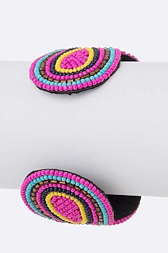 Adjustable Seed Beads Open Cuff
