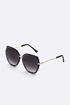 Pack of 12 Contrast Frame Butterfly Oversize Sunglasses Set