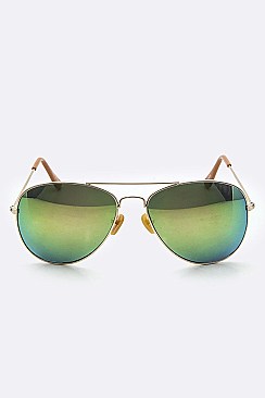 Pack of 12 Mirror Tinted Aviator Sunglasses