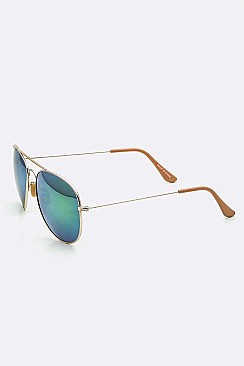 Pack of 12 Mirror Tinted Aviator Sunglasses