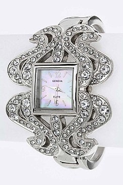 Stylish Crystal Swirl Bangle Watch LA-3124TRY