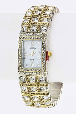 Stylish Mix Crystals Bangle Watch LA-2179TRY