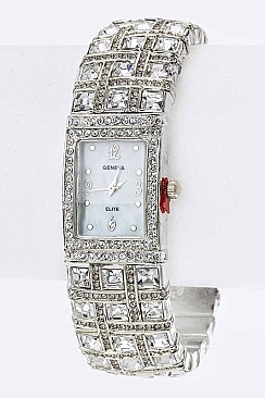 Stylish Mix Crystals Bangle Watch LA-2179TRY