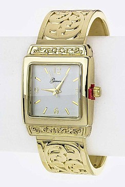 Fashionable Swirlry Embossed Bangle watch LA-1448