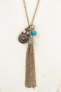 ETCHED COIN MULTI PENDANT NECKLACE SET
