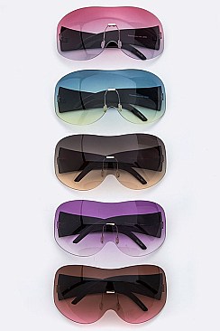 Pack of 12 pieces Futuristic Oversize Shield Iconic Sunglasses LA97-J2550