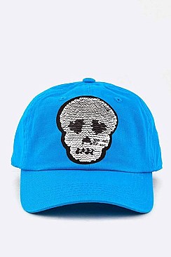 Skull Reversible Sequins Cotton Cap LA-EMH0952B