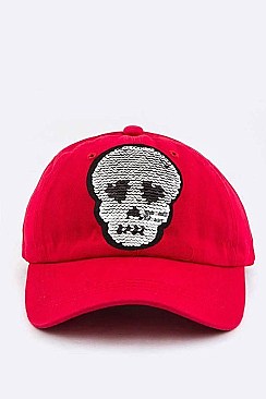 Skull Reversible Sequins Cotton Cap LA-EMH0952B