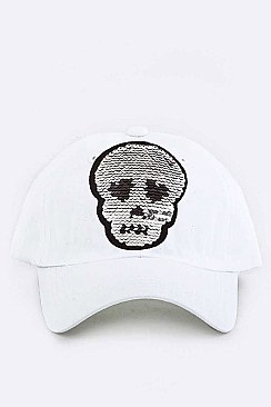 Skull Reversible Sequins Cotton Cap LA-EMH0952B