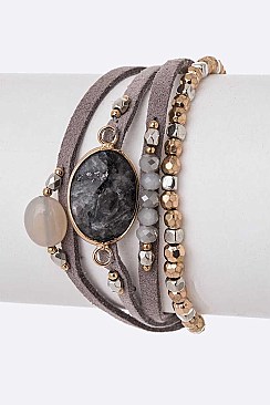 Authentic Quartz Magnetic Suede Bracelet
