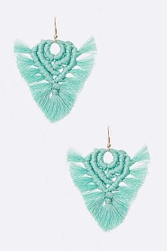 Braided Cotton Tassel Earrings