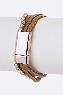 Authentic Quartz Magnetic Suede Bracelet